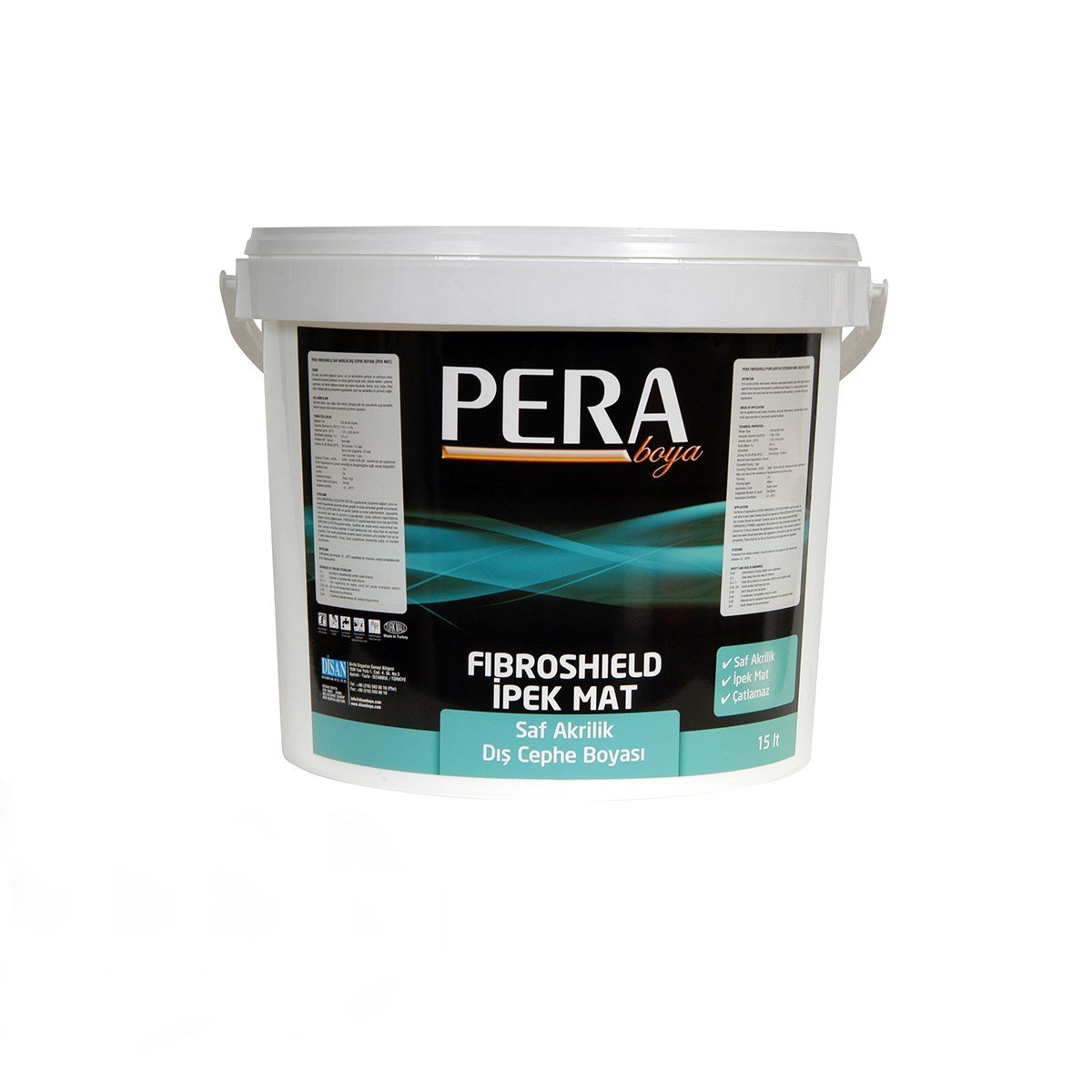 Pera Fibroshield İpek Mat Akrilik Dış Cephe Boyası 15 Lt (20 Kg) Beyaz resmi