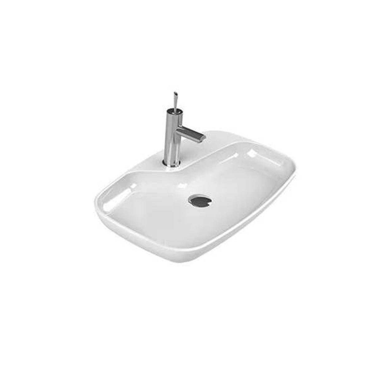 Turkuaz Cerastyle Nova Tezgah Üstü Lavabo 70X43 074400-U resmi