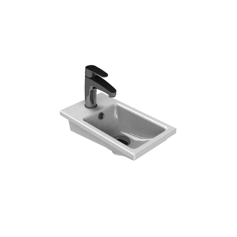 Turkuaz Cerastyle Mini L Tezgah Üstü Lavabo 24X42Cm 071100-U resmi