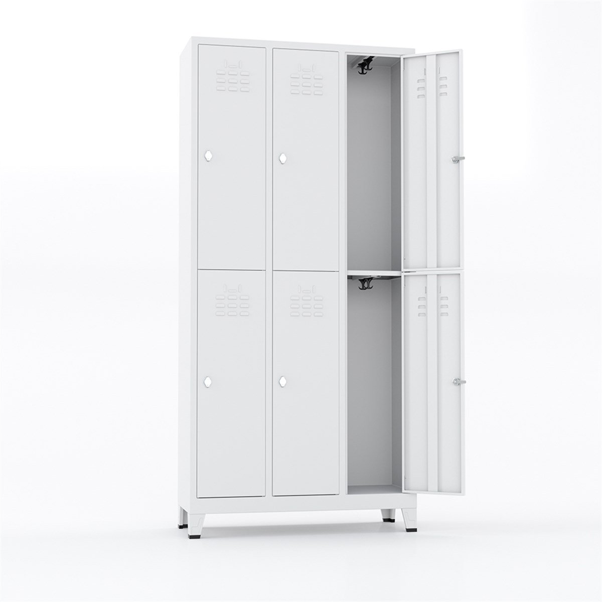 Usta Çelik Giyinme Dolabı Metal 6 Kapılı 98X37X198 U-E06 resmi