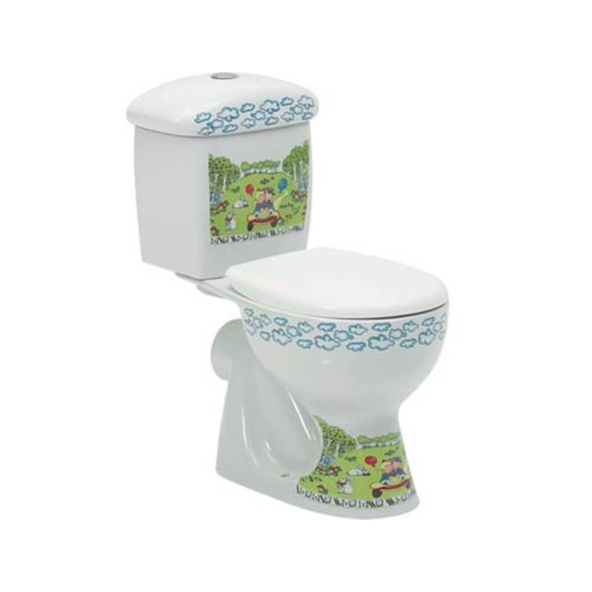 Turkuaz Yumurcak Arkadan Klozet+Rezervuar+İç Takım+Kapak Set030002 resmi