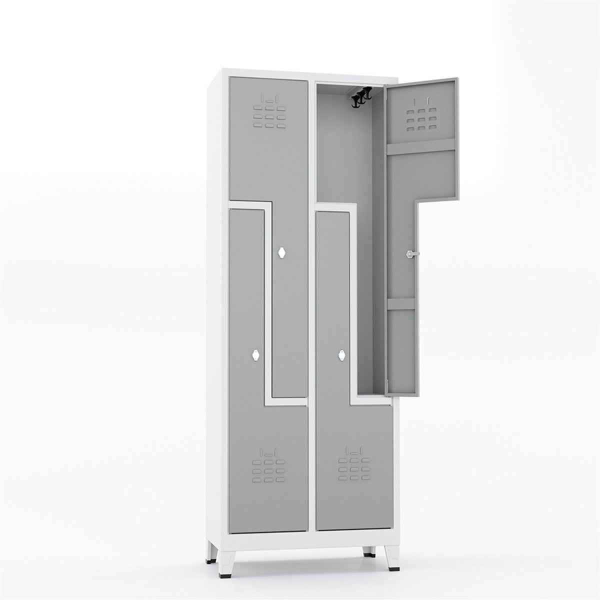 Usta Çelik Z Tipi Giyinme Dolabı Metal 4 Kapılı 79X40X185 U-Z04 resmi