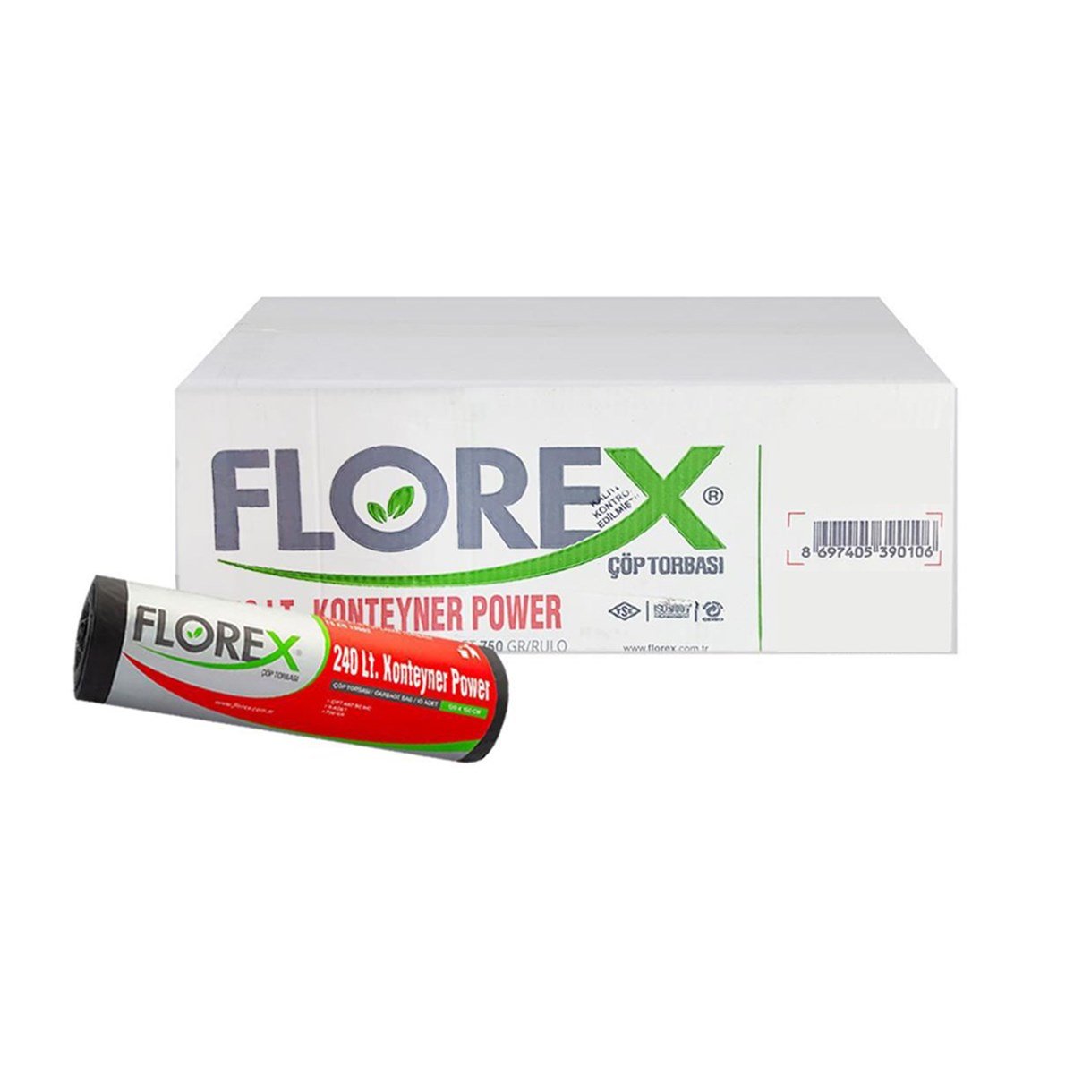 Florex 550 Power 240 Lt Konteyner Çöp Poşeti 120X150Cm 10 Rulo (1 Rulo 5 Adet) resmi