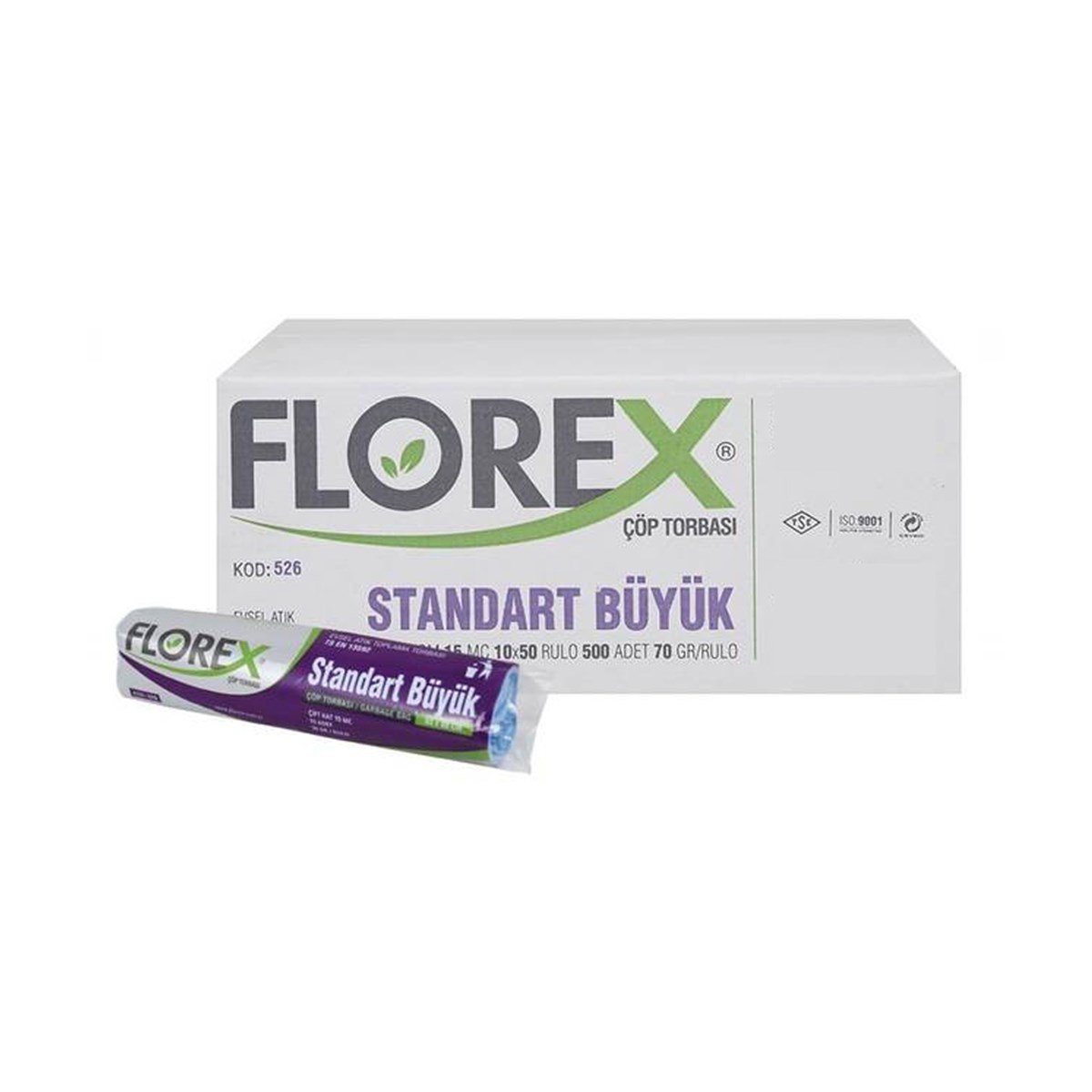 Florex 526 Standart Büyük Çöp Poşeti 65X80Cm 50 Rulo (1 Rulo 10 Adet) resmi