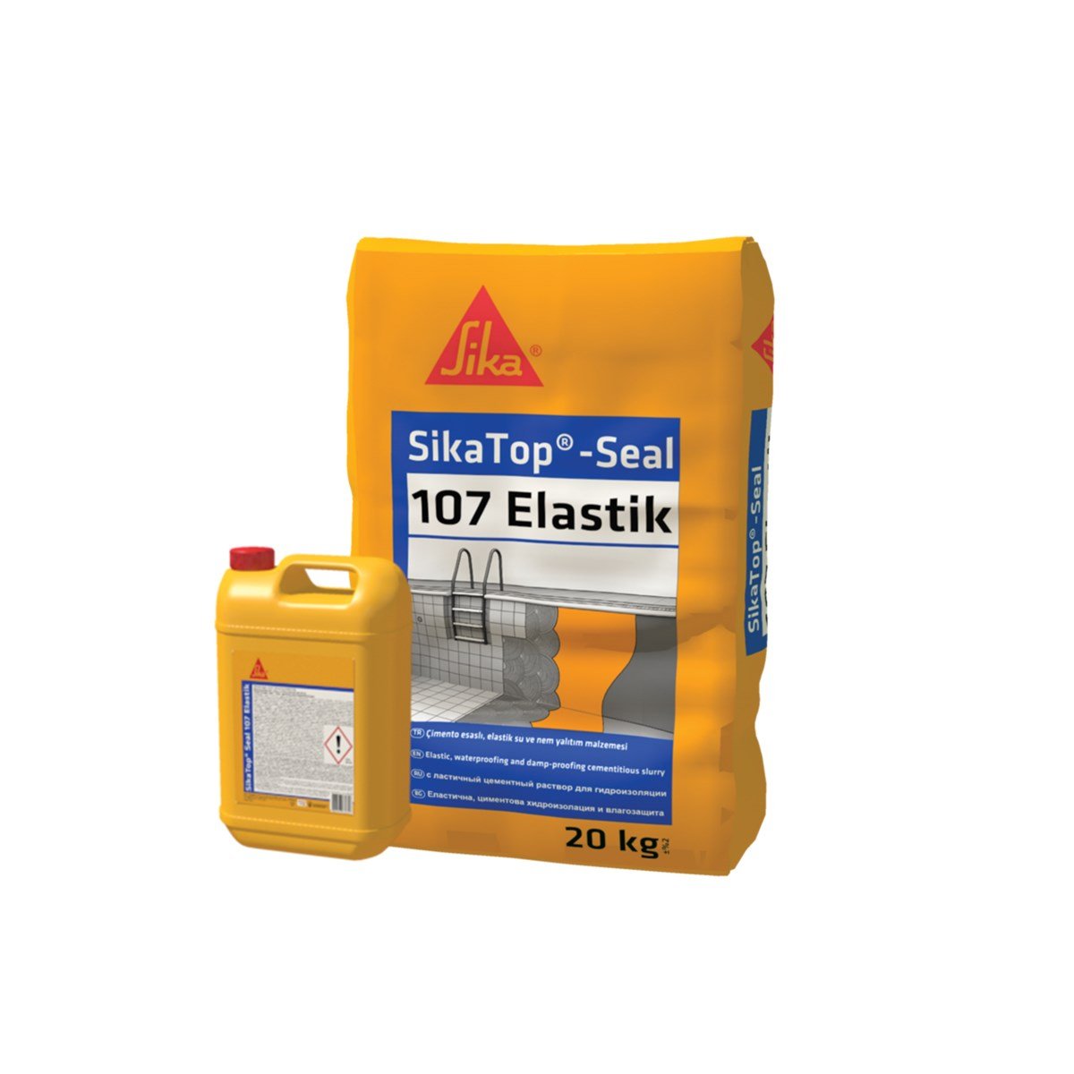 Sika Topseal 107 Elastik Çift Bileşenli Su ve Nem Yalıtım Malzemesi 30Kg (Tam Elastik) resmi