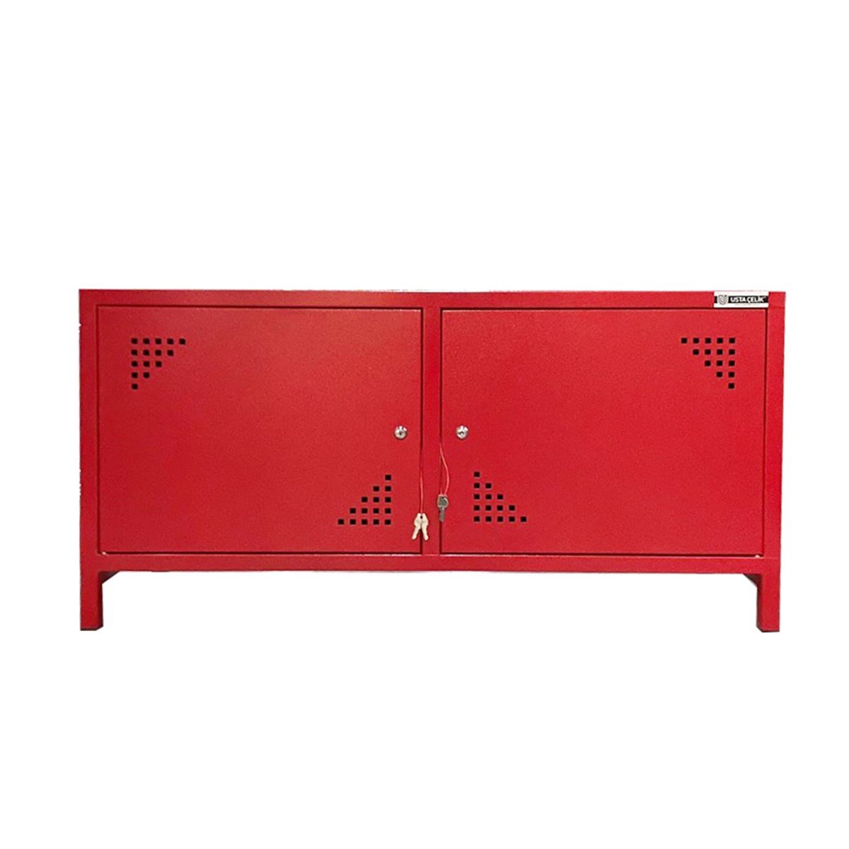 Usta Çelik Tv Sehpası Kırmızı 119X40X68 U-Tvshp resmi