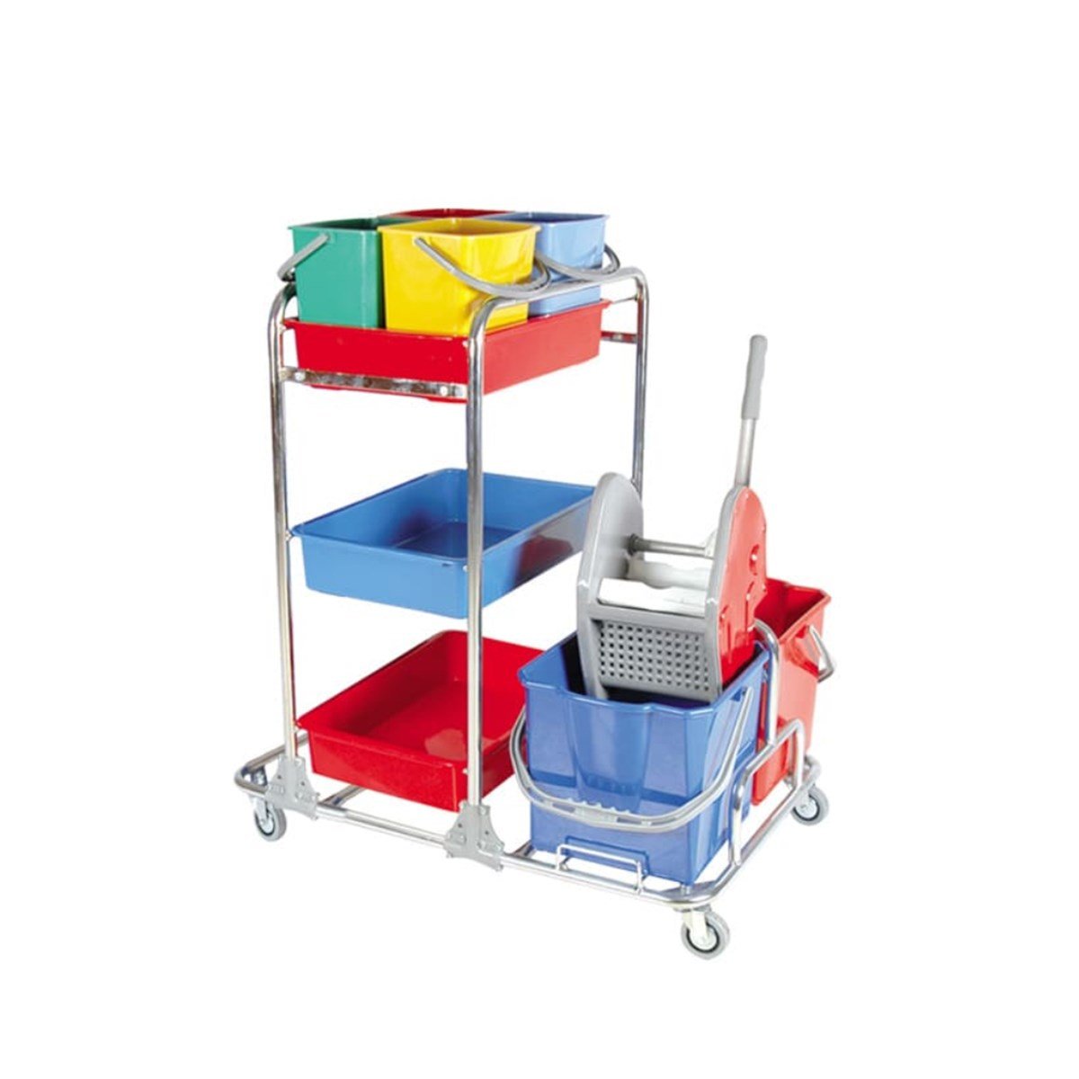 Nemkar Kat Hizmet Arabası Çift Kovalı Krom KHA-3104 resmi