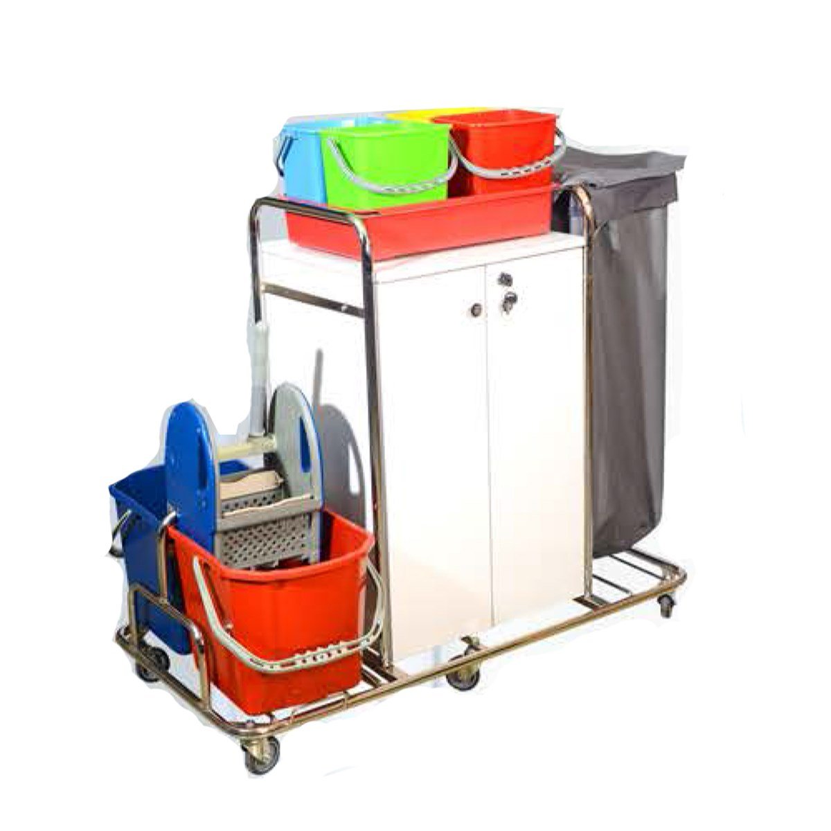 Nemkar Kat Hizmet Arabası Dolaplı Takım Krom KHA-3201 resmi