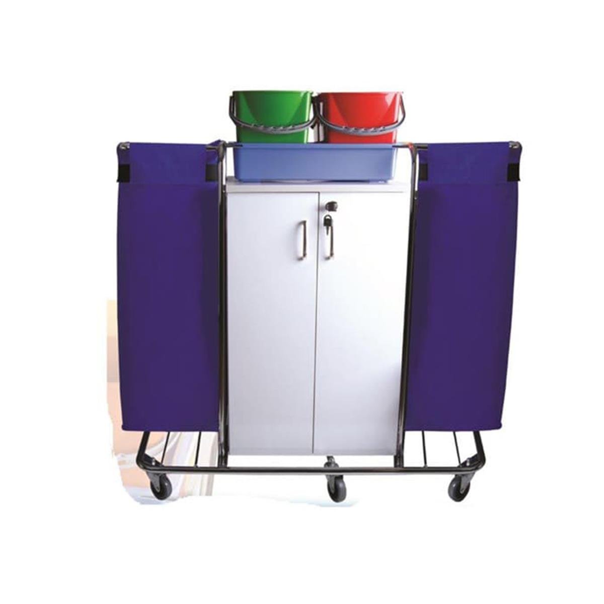 Nemkar Kat Hizmet Arabası Dolaplı Çift Brandalı Krom KHA-3202 resmi