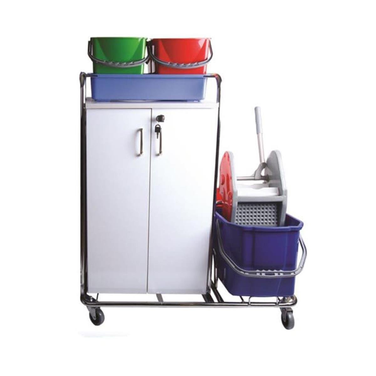 Nemkar Kat Hizmet Arabası Dolaplı Çift Kovalı Krom KHA-3204 resmi