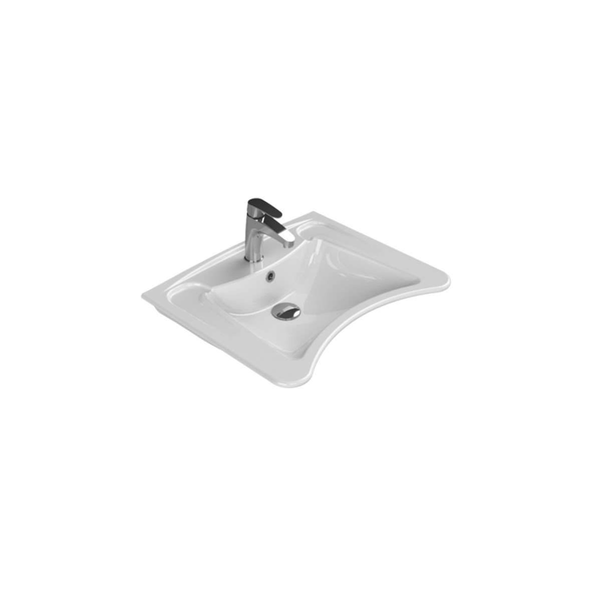 Turkuaz Bedensel Engelli Lavabo 60 cm 017100-U resmi