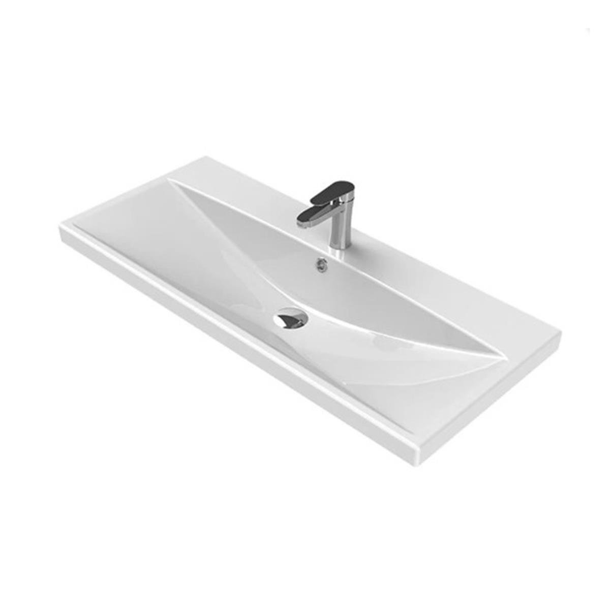 Turkuaz Cerastyle Elite Etajerli Lavabo 100X45 Cm 032400-U resmi