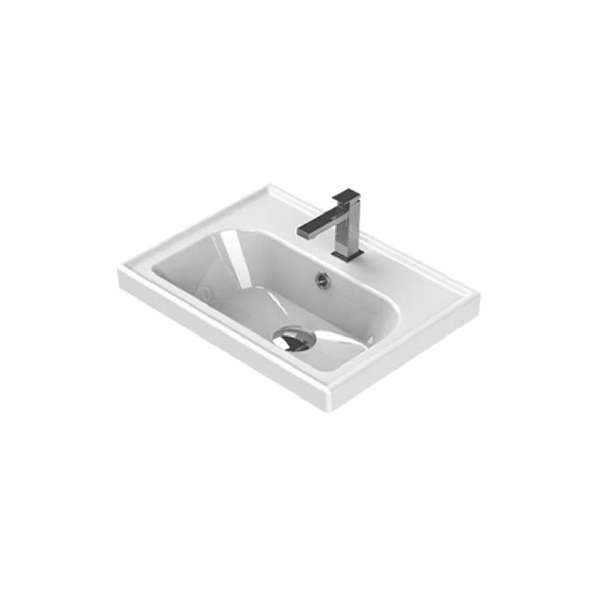 Turkuaz Cerastyle Frame Etajerli Lavabo 50X38Cm 030900-U resmi