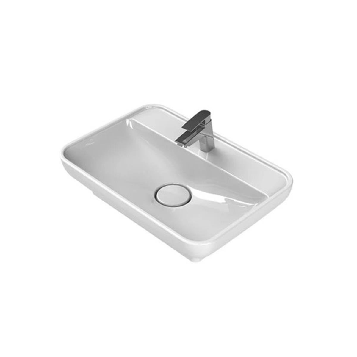 Turkuaz Cerastyle Lal Tezgah Üstü Lavabo 60X42Cm 072700-U resmi