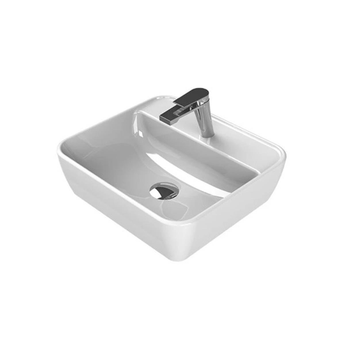 Turkuaz Cerastyle One Tezgah Üstü Batarya Delikli Lavabo 55X45Cm 076700-U resmi