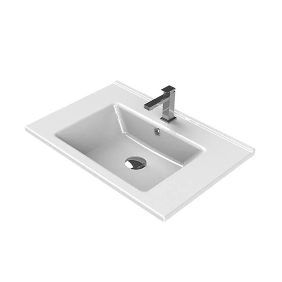 Turkuaz Cerastyle Arte Etajerli Lavabo 65X45Cm 067300-U resmi