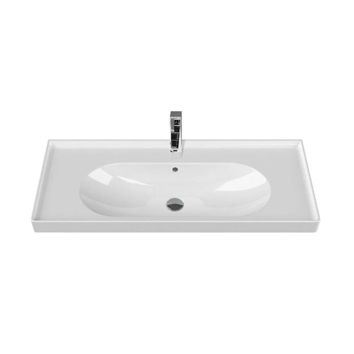Turkuaz Cerastyle Arya Etajerli Lavabo 100X45Cm 043500-U resmi