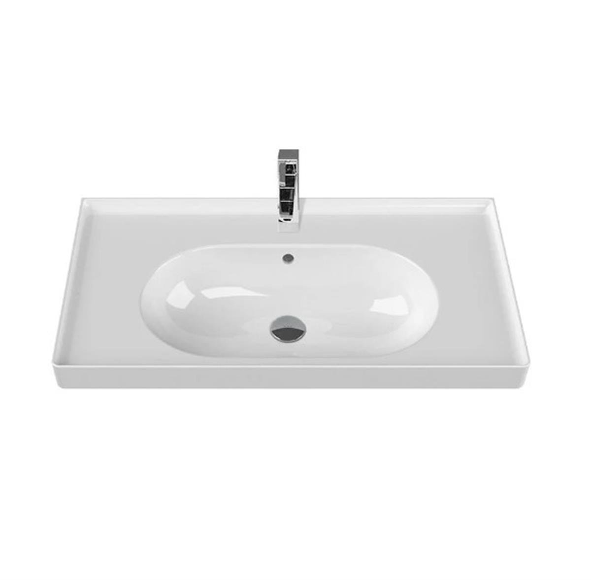 Turkuaz Cerastyle Arya Etajerli Lavabo 80X45Cm 043300-U resmi