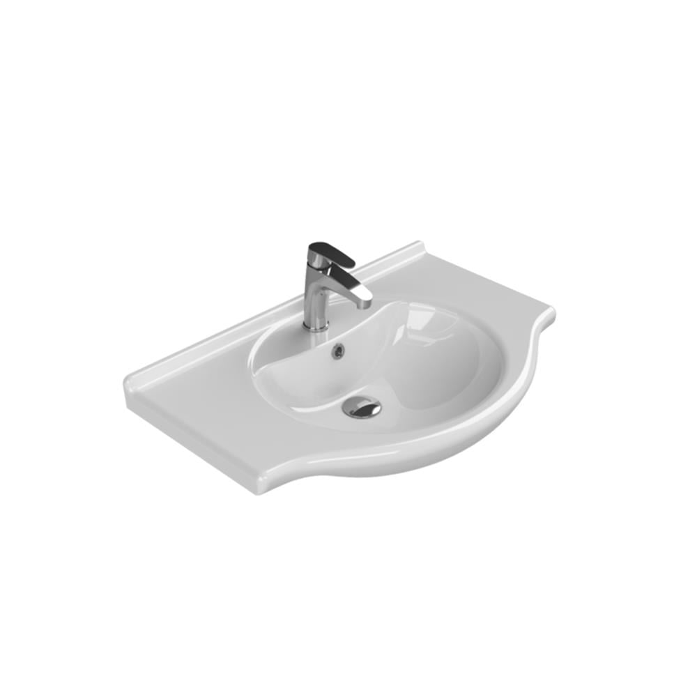 Turkuaz Cerastyle Nil Etajerli Lavabo 85X50Cm 066500-U resmi