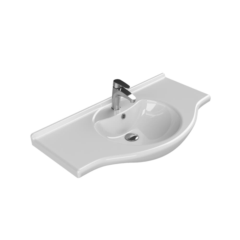 Turkuaz Cerastyle Nil Etajerli Lavabo 95X50Cm 066600-U resmi