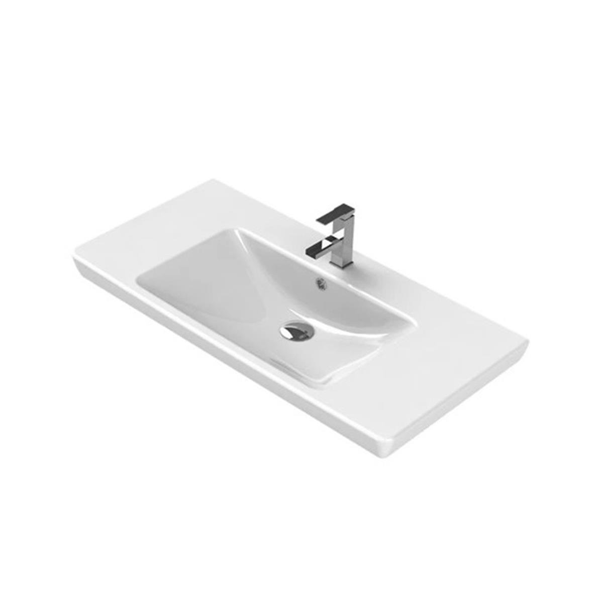 Turkuaz Cerastyle Porto D Etajerli Lavabo 95Cm 068400-U (Derinlik 48 Cm) resmi