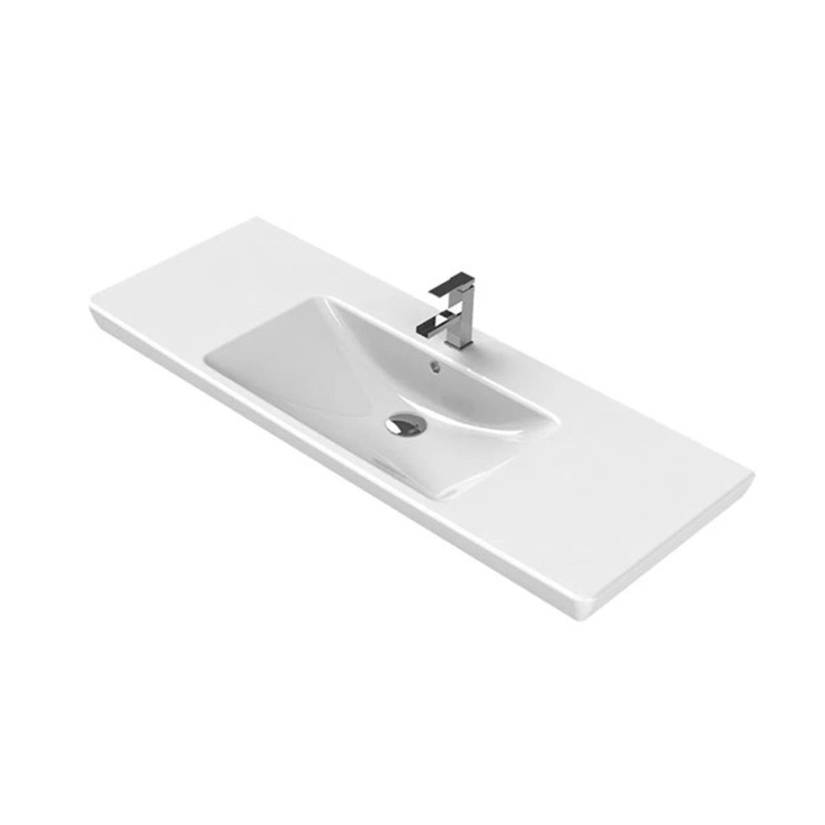 Turkuaz Cerastyle Porto Etajerli Lavabo 125Cm 068500-U (Derinlik 48 Cm) resmi