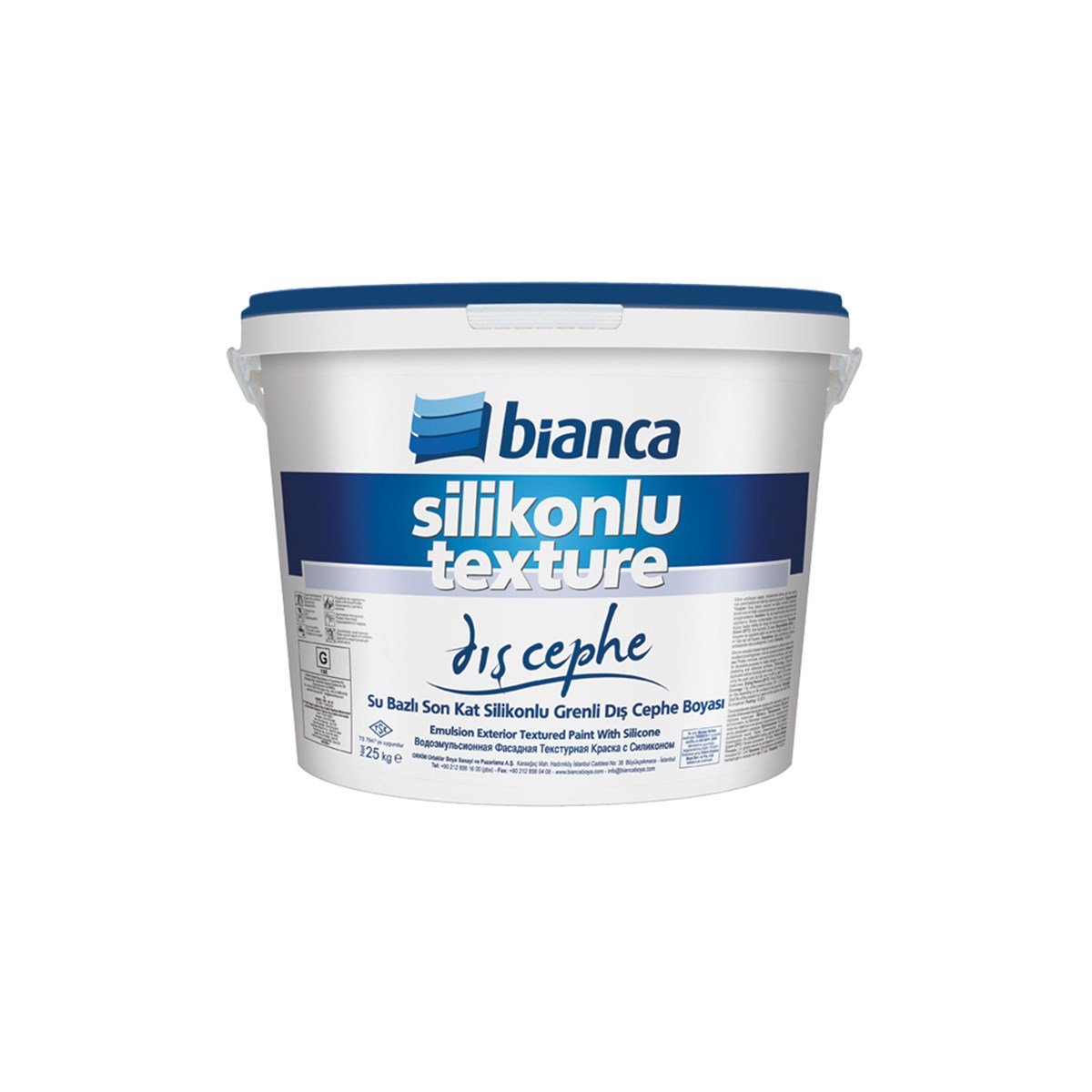 Bianca Silikonlu Texture Dış Cephe Boyası Beyaz 25 Kg resmi