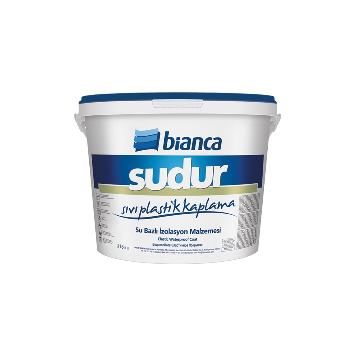 Bianca Su-Dur Sıvı Plastik İzolasyon Kaplaması 15 Lt Beyaz resmi