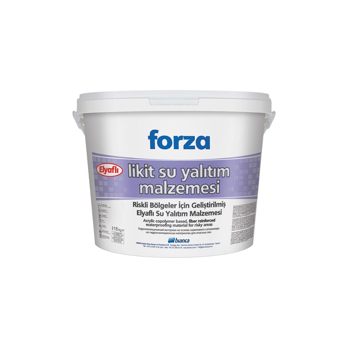 Bianca Forza Elyaflı Likit Su Yalıtım Malzemesi 18 Kg Beyaz resmi