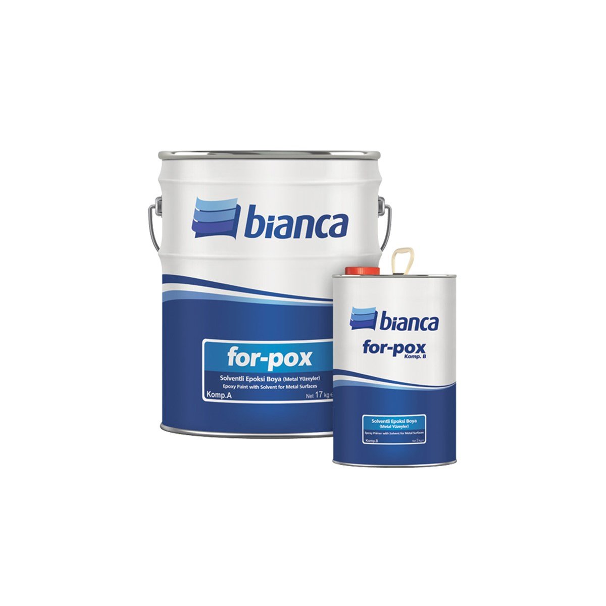 Bianca For-Pox Metal Yüzeyler İçin Solventli Epoksi Boya 20 Kg Beyaz resmi