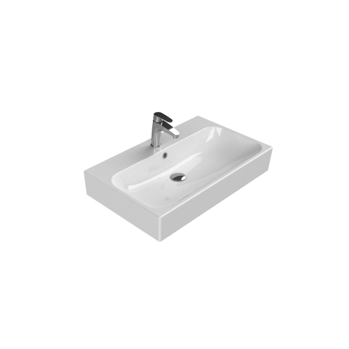 Turkuaz Cerastyle Pinto Etajerli Lavabo 75X47Cm 080000-U resmi