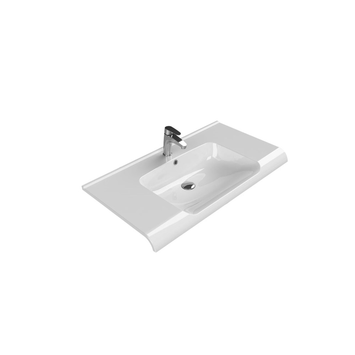 Turkuaz Cerastlye Anova Etajerli Lavabo 100X50Cm 090800-U resmi