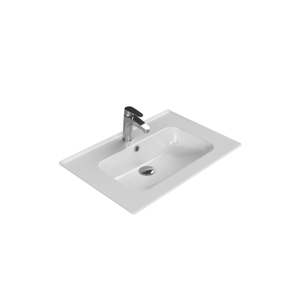 Turkuaz Cerastyle Blue Etajerli Lavabo 70X47Cm 042200-U resmi