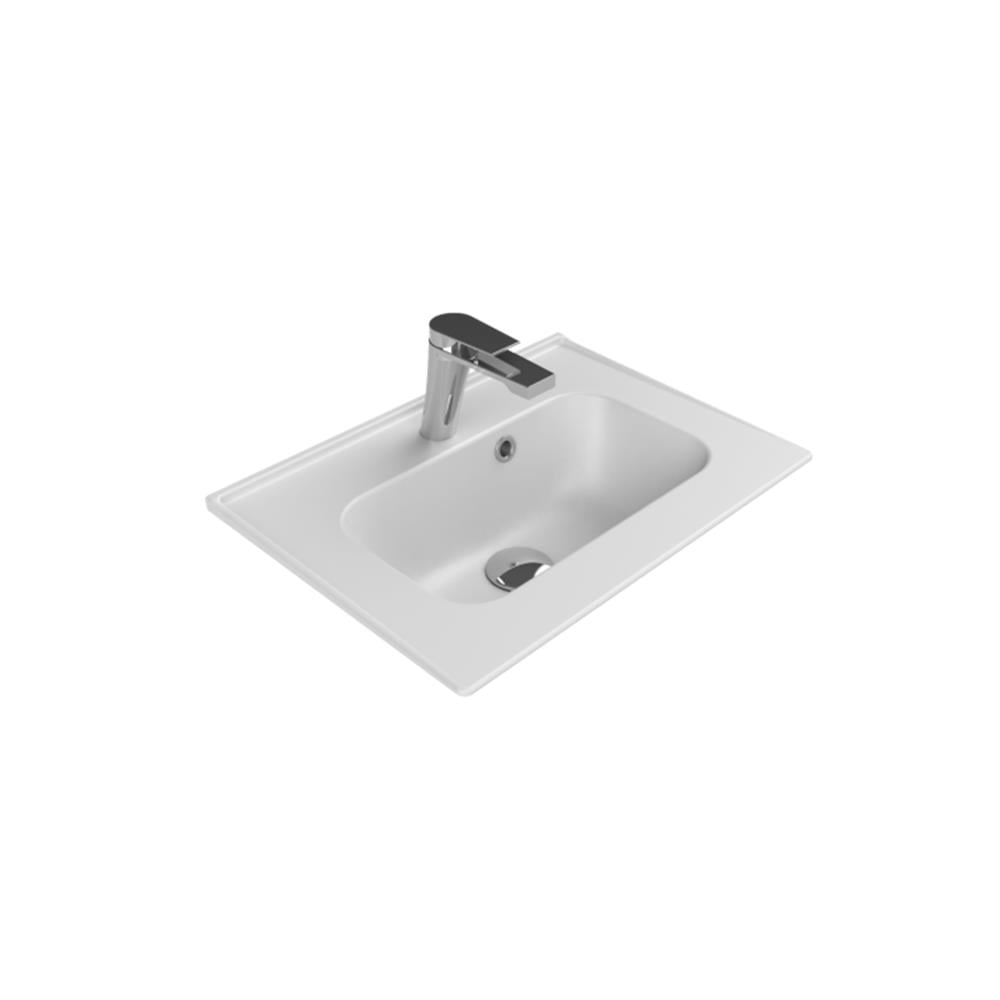 Turkuaz Cerastyle Blue Etajerli Lavabo 50X36,5Cm 041900-U resmi