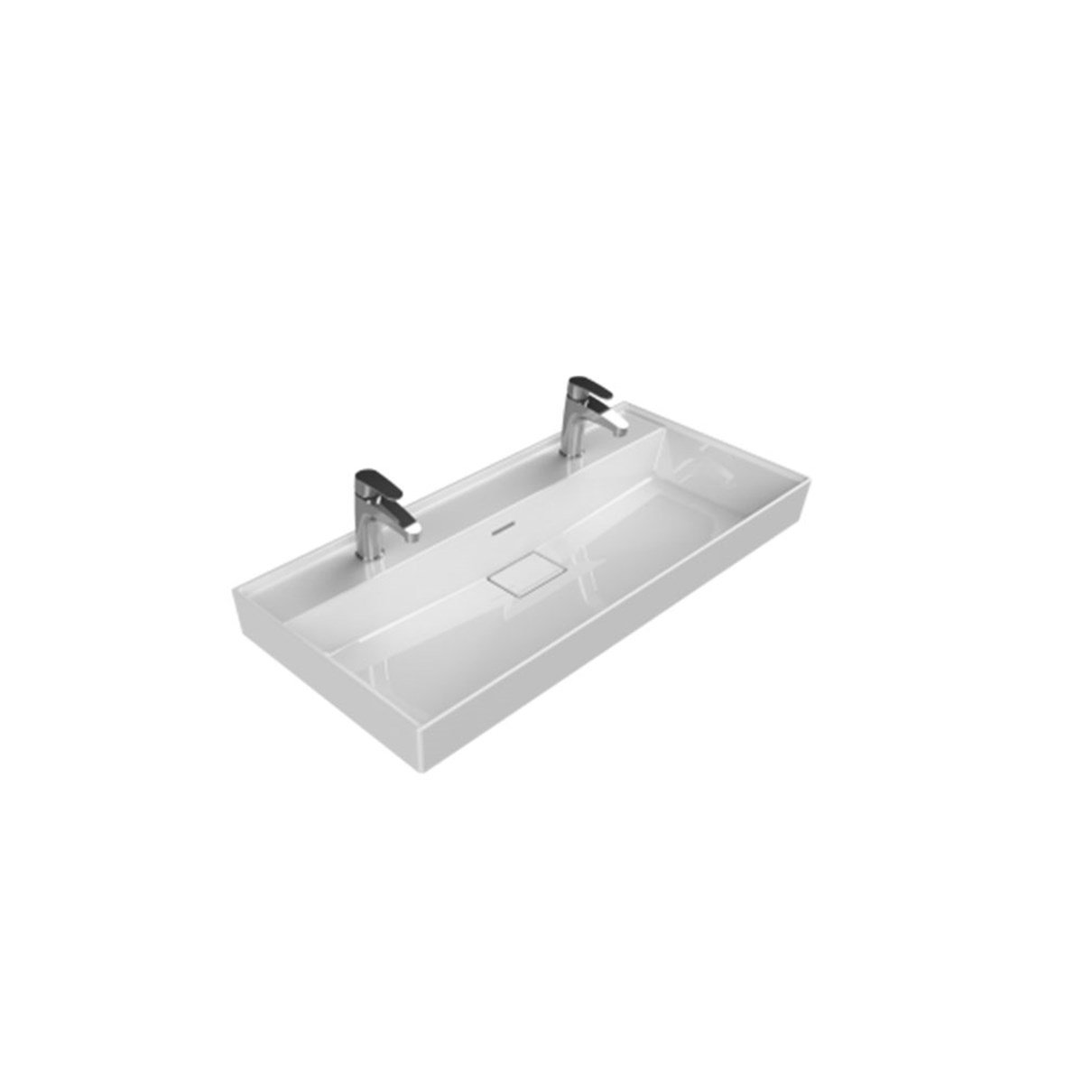 Turkuaz Cerastyle Sharp Etajerli Lavabo 100X48Cm 037600-U (Tek Hazneli,Çift Batarya Delikli) resmi