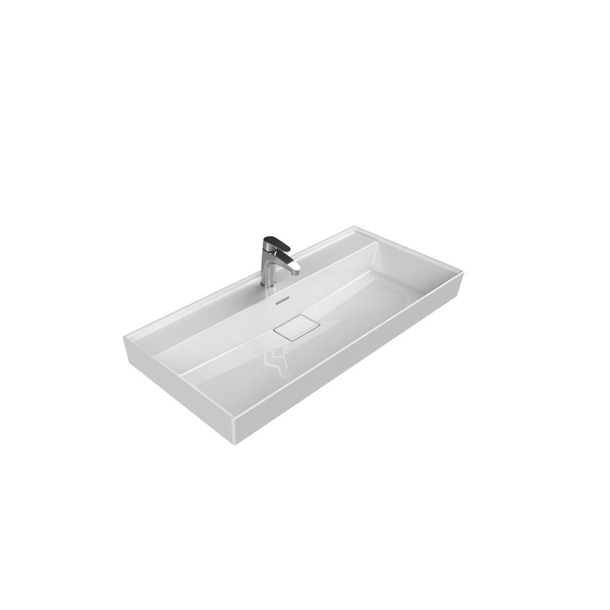 Turkuaz Cerastyle Sharp Etajerli Lavabo 100X48Cm 037500-U resmi
