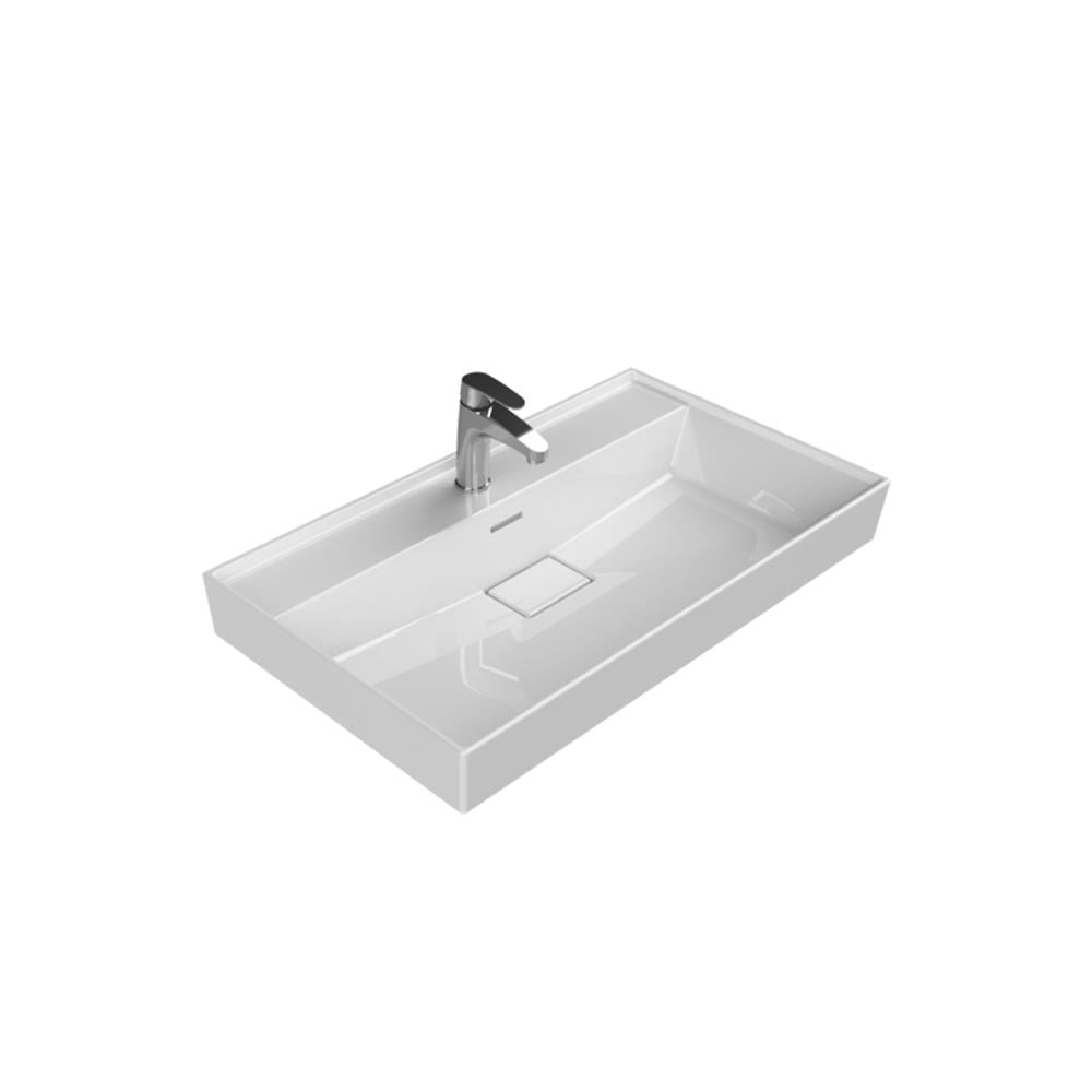 Turkuaz Cerastyle Sharp Etajerli Lavabo 80X48Cm 037300-U resmi