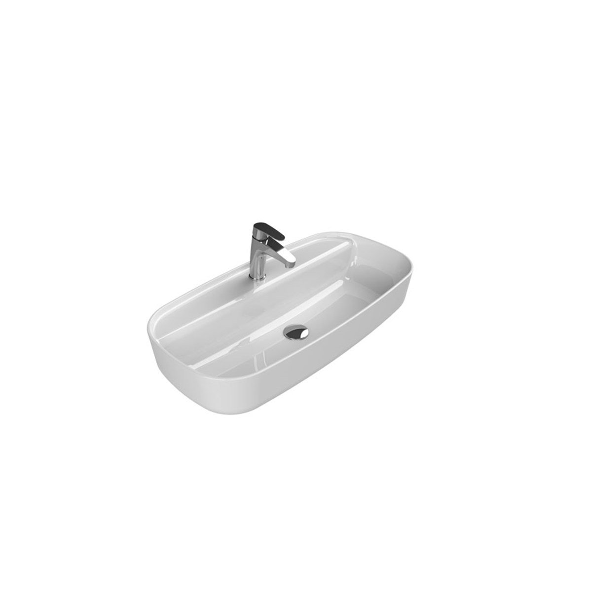 Turkuaz Cerastyle Aqua Tezgah Üstü Lavabo 80X40Cm 077300-U resmi