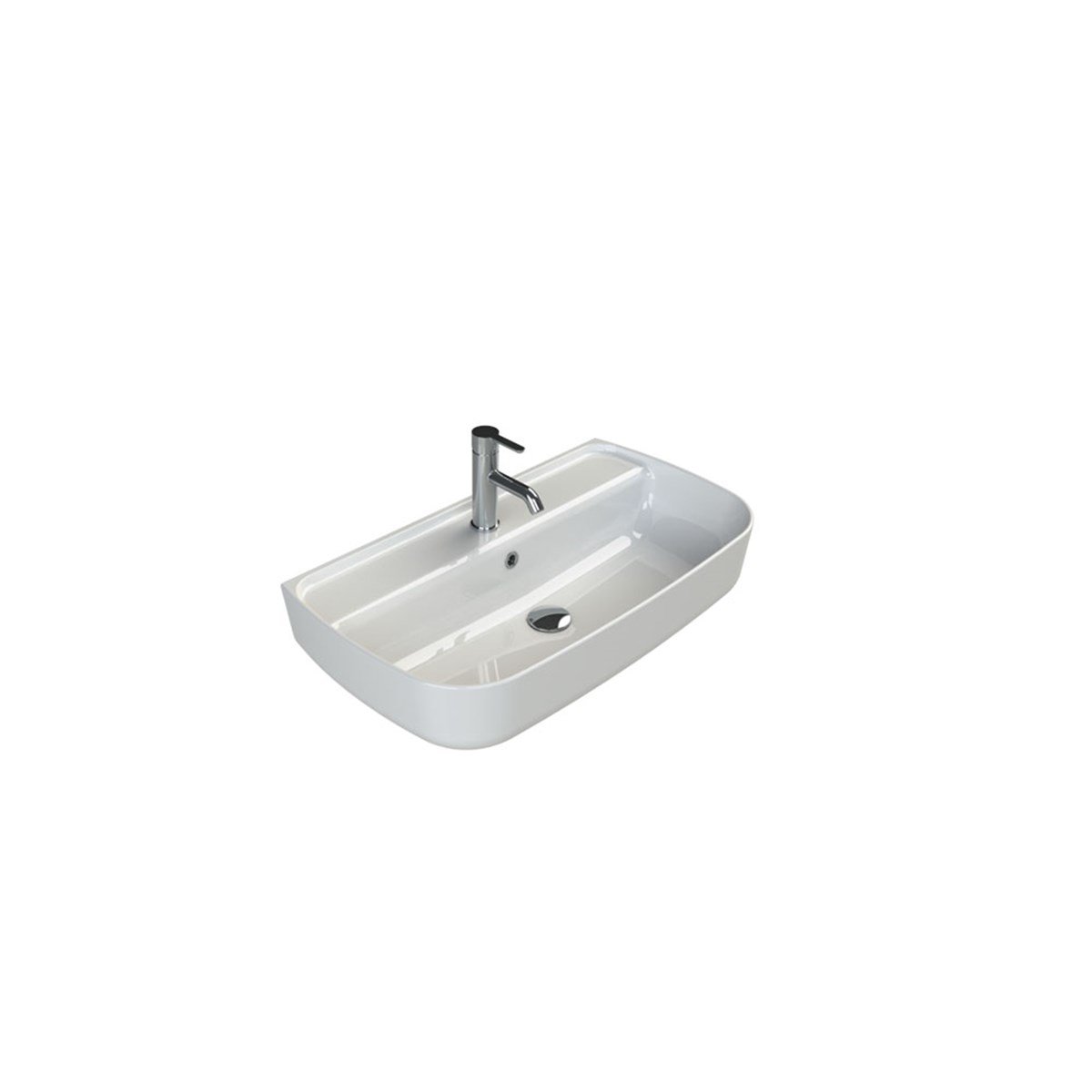 Turkuaz Cerastyle Aqua Tezgah Üstü Lavabo 75X42Cm 078700-U resmi