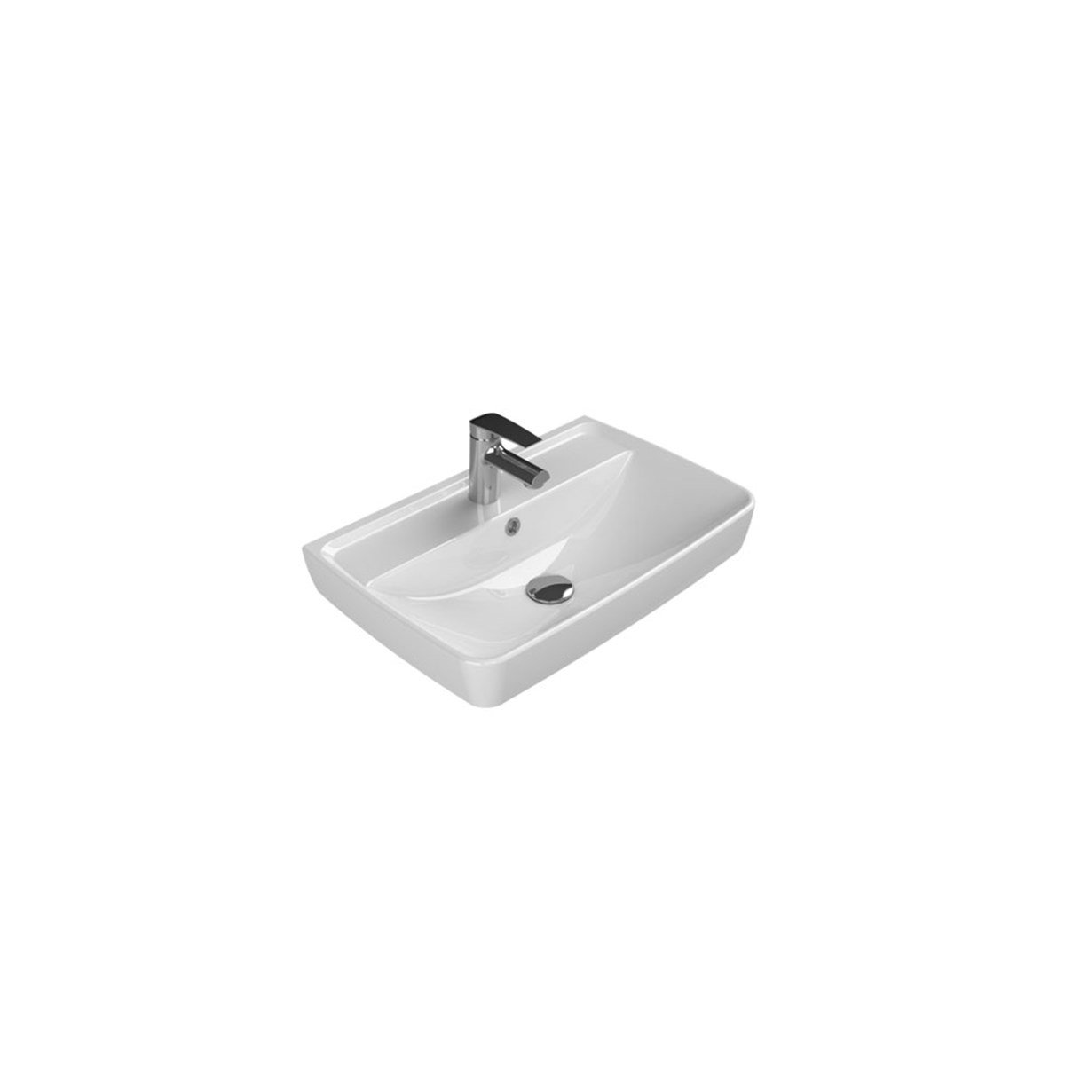 Turkuaz Cerastyle Duru Etajerli Lavabo 60X40Cm 035100-U resmi