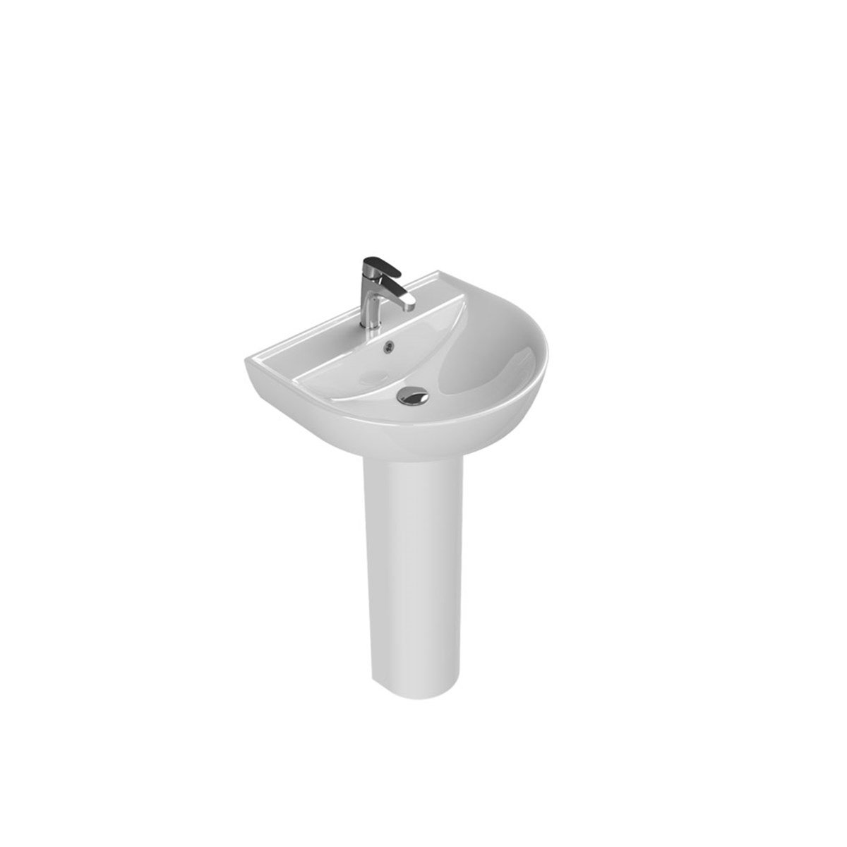 Turkuaz Bella Lavabo 50X60Cm 007800-U + Kolon Ayak 006800 resmi