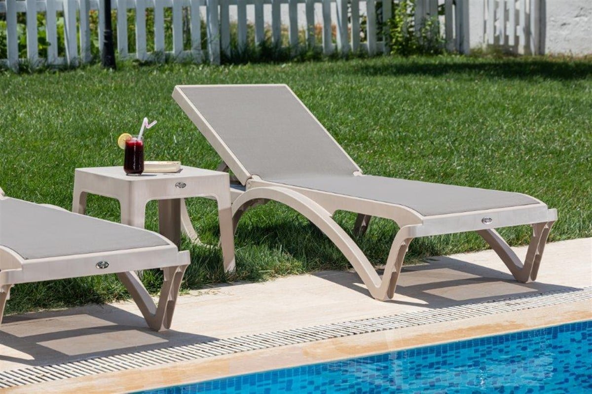 Brezza 2534 Royal Fileli Şezlong Bej/Bej resmi