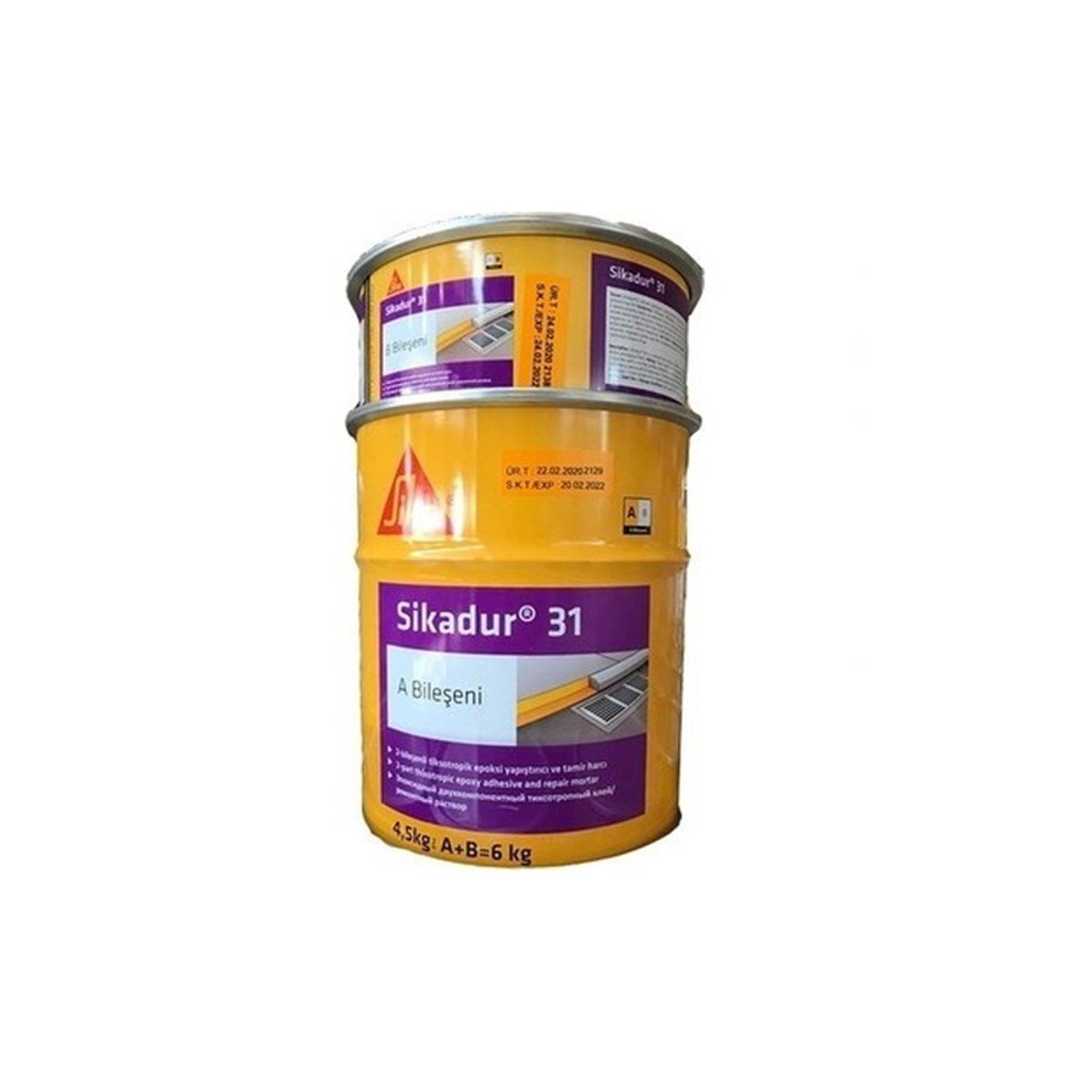 Sika Sikadur 31 Çift Bileşenli Tiksotropik Epoksi Yapıştırıcı ve Tamir Harcı 6 Kg resmi