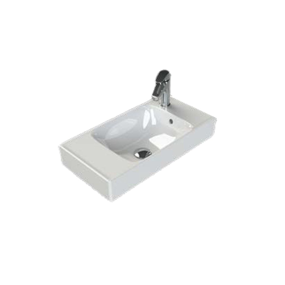 Turkuaz Cerastyle Sharp Etajerli Lavabo 60x30cm 044400-u (Sağdan Batarya Delikli)  resmi