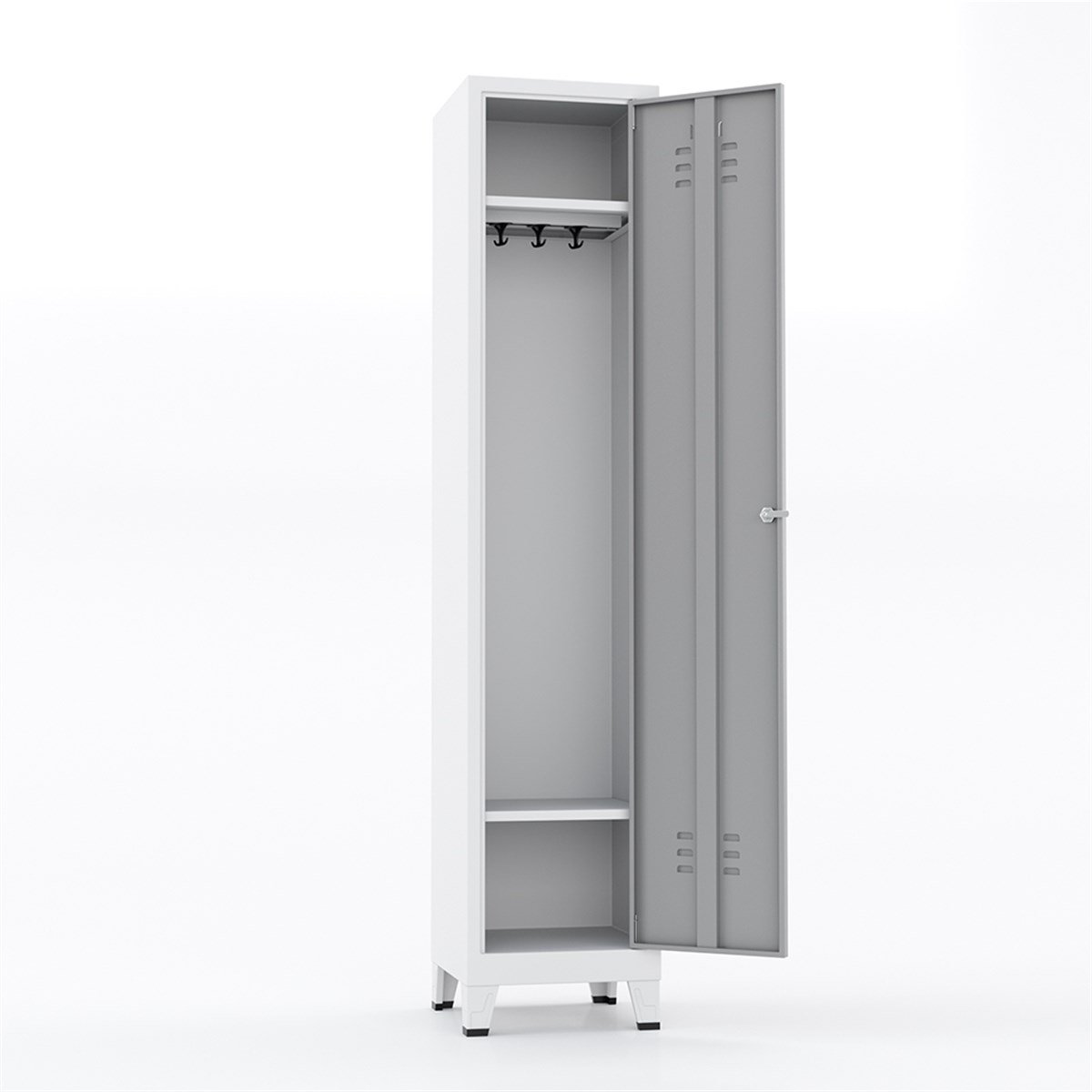 Usta Çelik Giyinme Dolabı Metal 1 Kapılı 41X40X185 U-S01  resmi