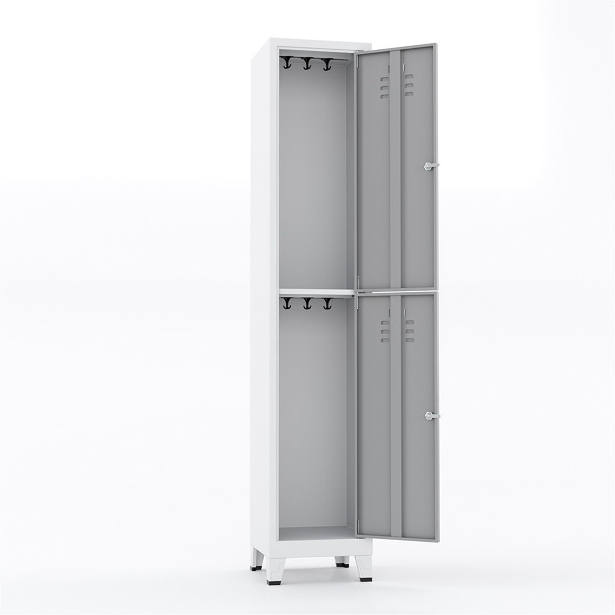 Usta Çelik Giyinme Dolabı Metal 2 Yarım Kapılı 41X40X198 U-S022 resmi