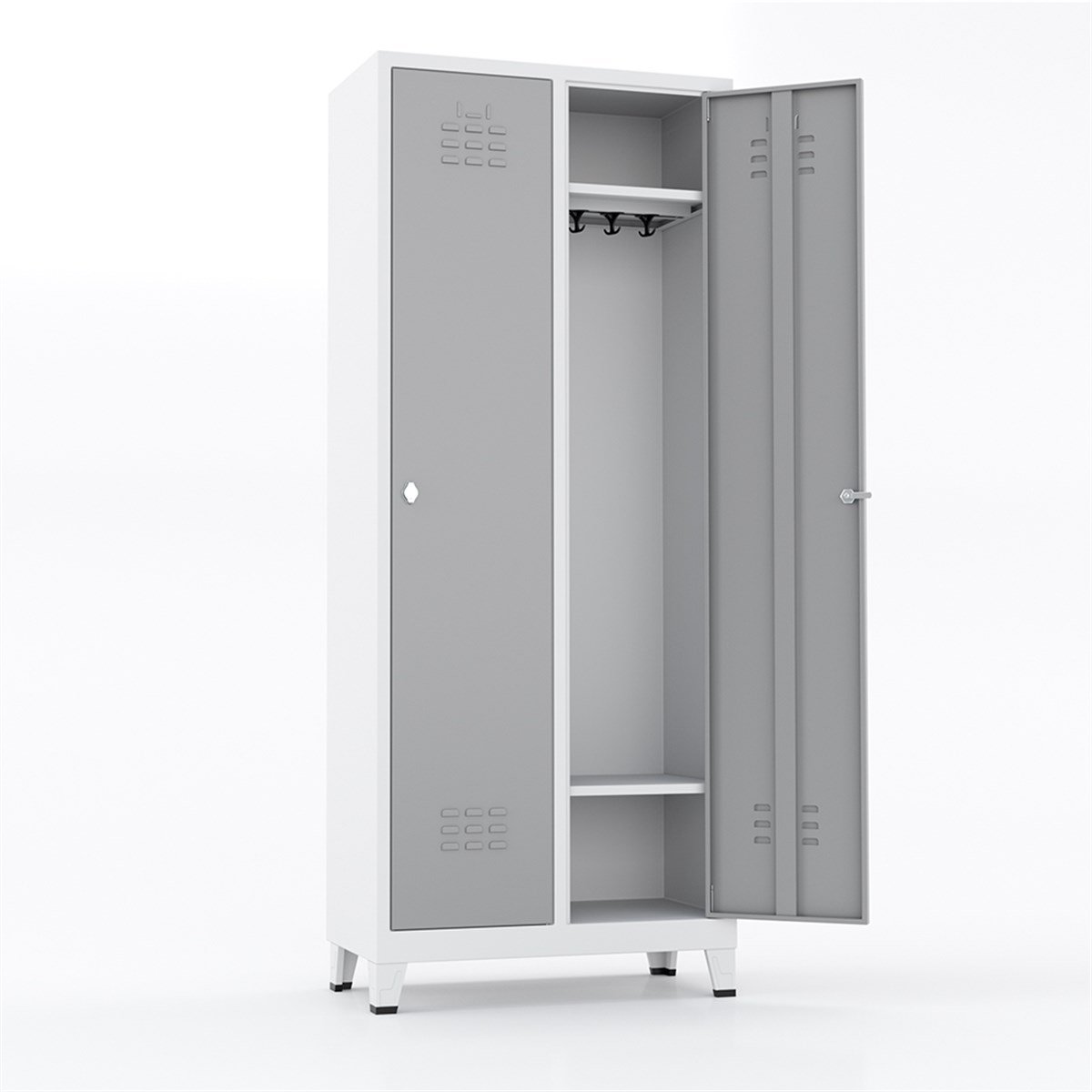 Usta Çelik Giyinme Dolabı Metal 2 Kapılı 79X40X185 U-S02 resmi