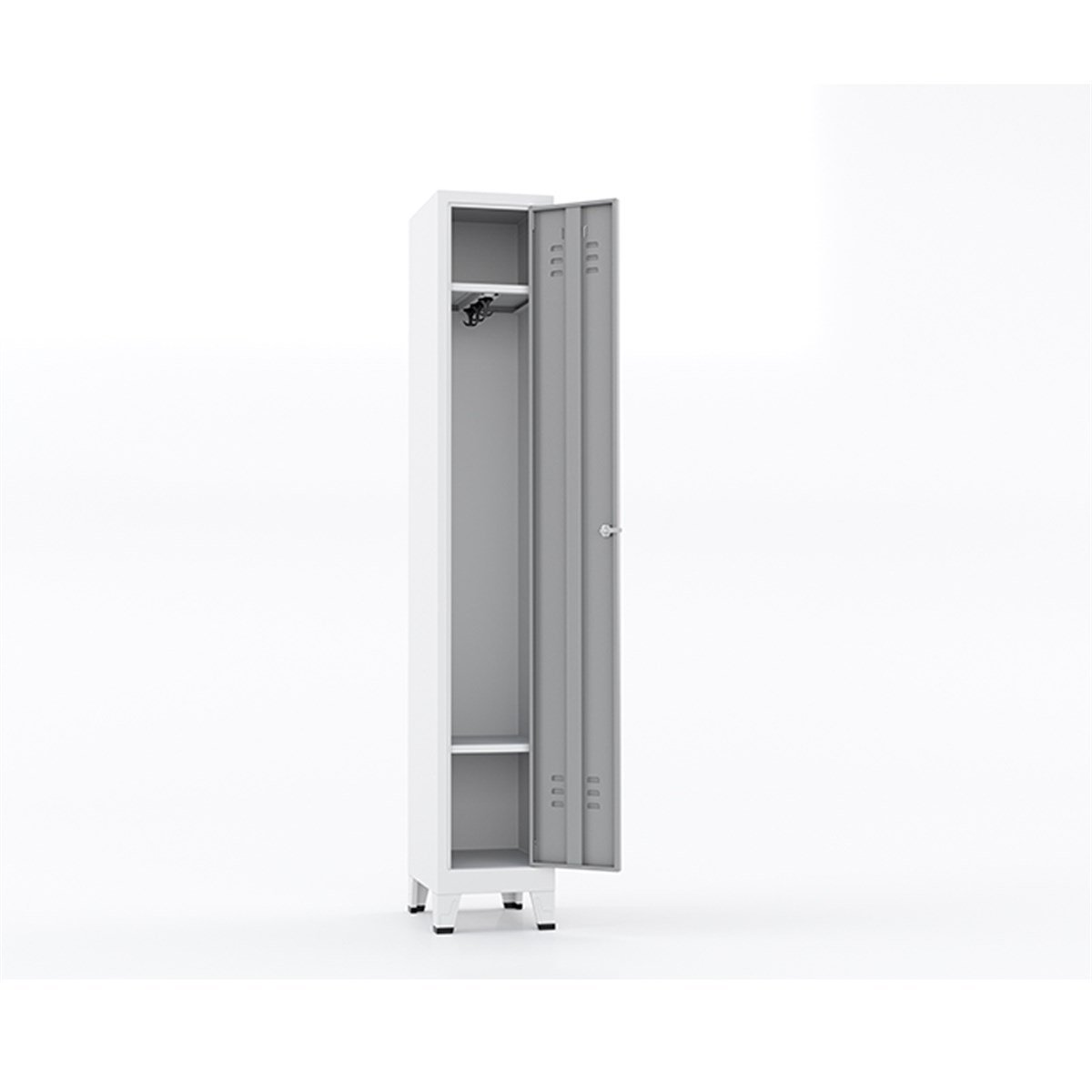 Usta Çelik Giyinme Dolabı Metal Dar Tip 1 Kapılı 32X40X185 U-D01 resmi