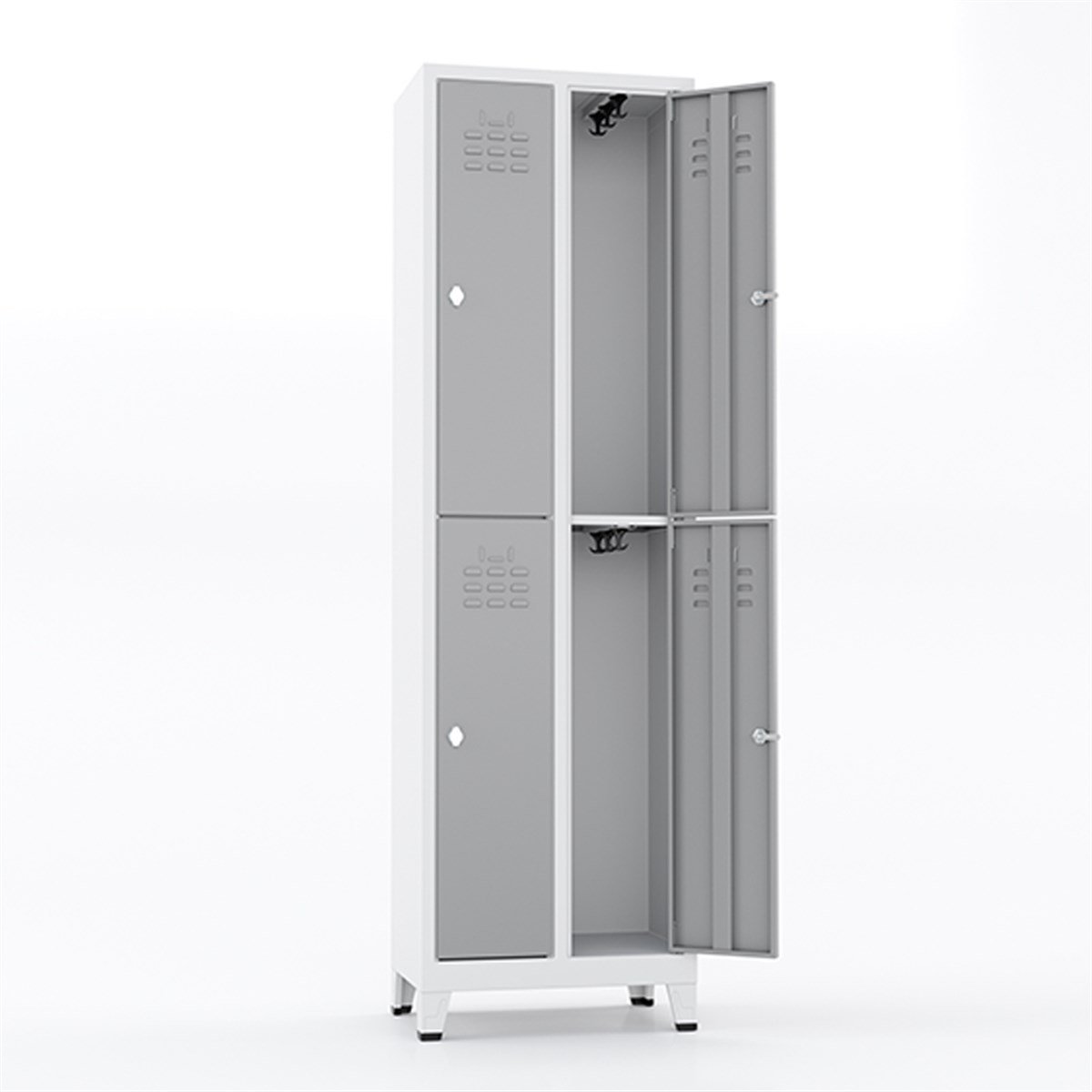 Usta Çelik Giyinme Dolabı Metal Dar Tip 4 Yarım Kapılı 61X40X198 U-D044 resmi