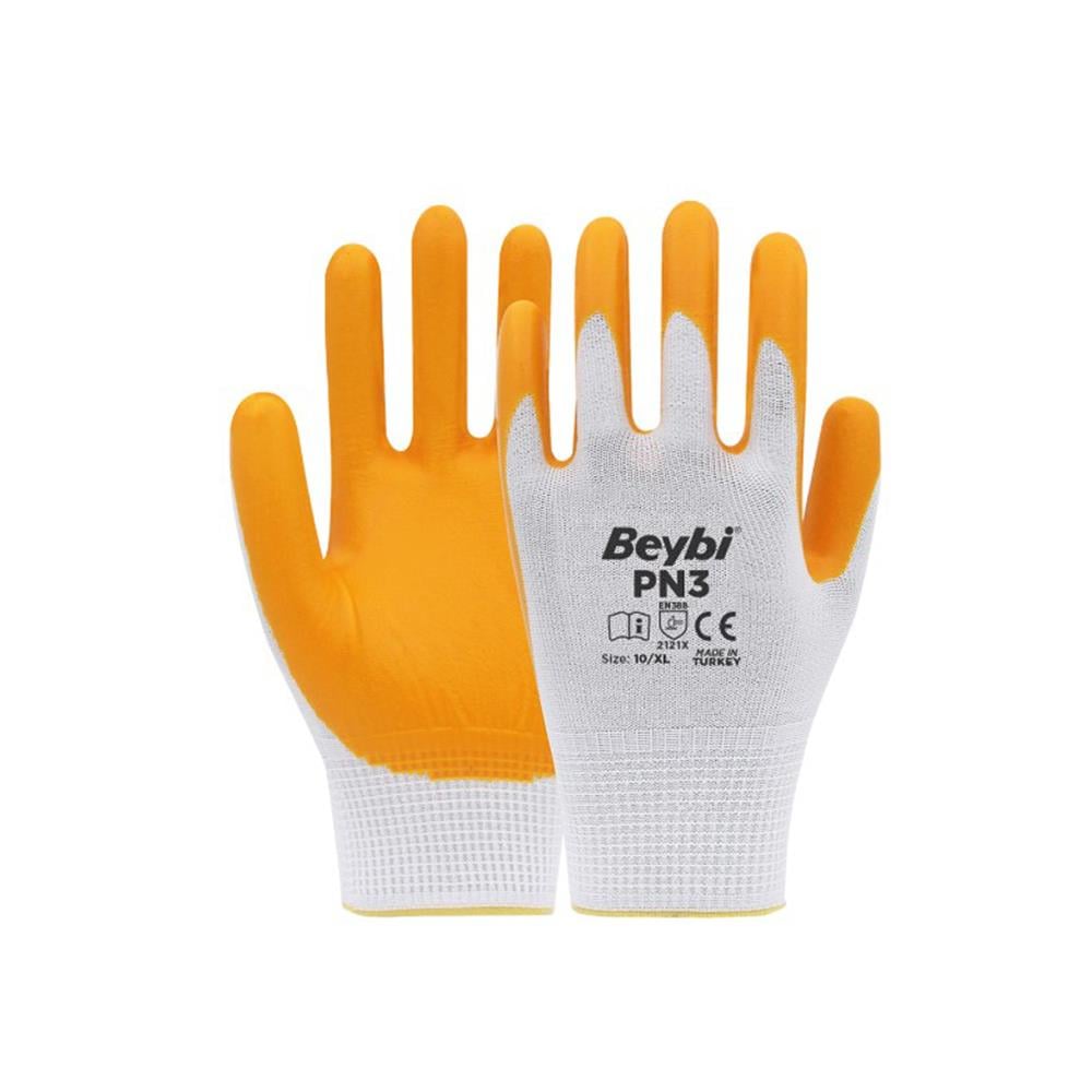 Beybi PN3 Sarı Nitril İş Eldiveni 10'' resmi